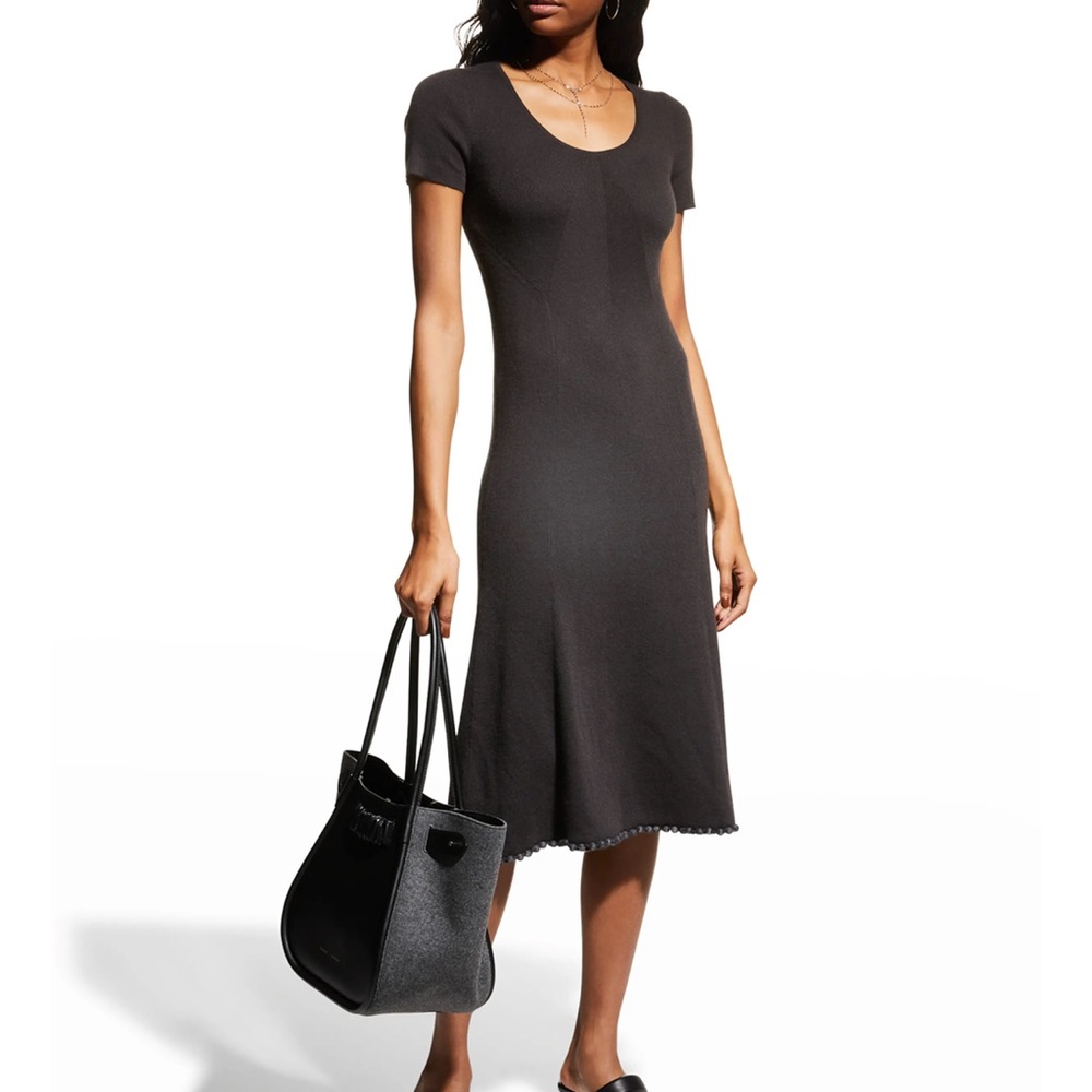 COPY - TSE CASHMERE Superfine Cashmere Beaded-trim Dress In Bark- W(S)